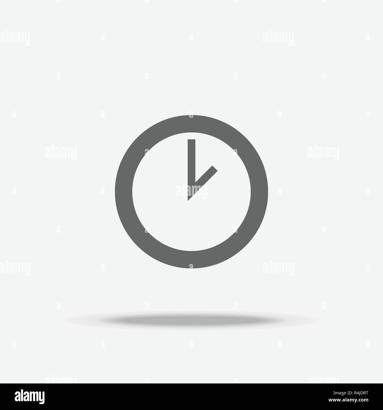 Clock Flat Design vector icon with shadow Stock Vector