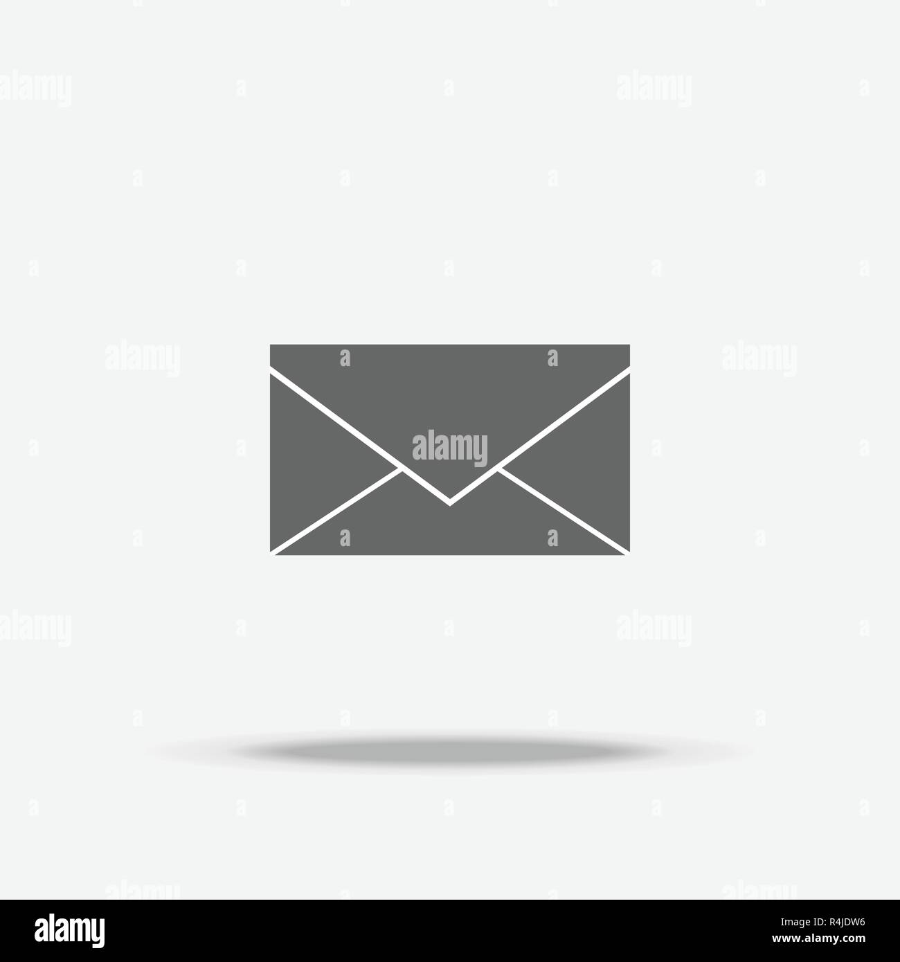 Envelope flat design vector icon with shadow Stock Vector
