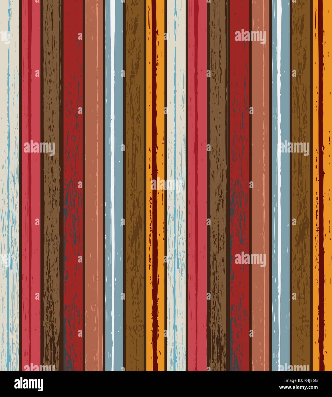 Colorful Wood texture background vector illustration. Material and texture concept. Stock Vector