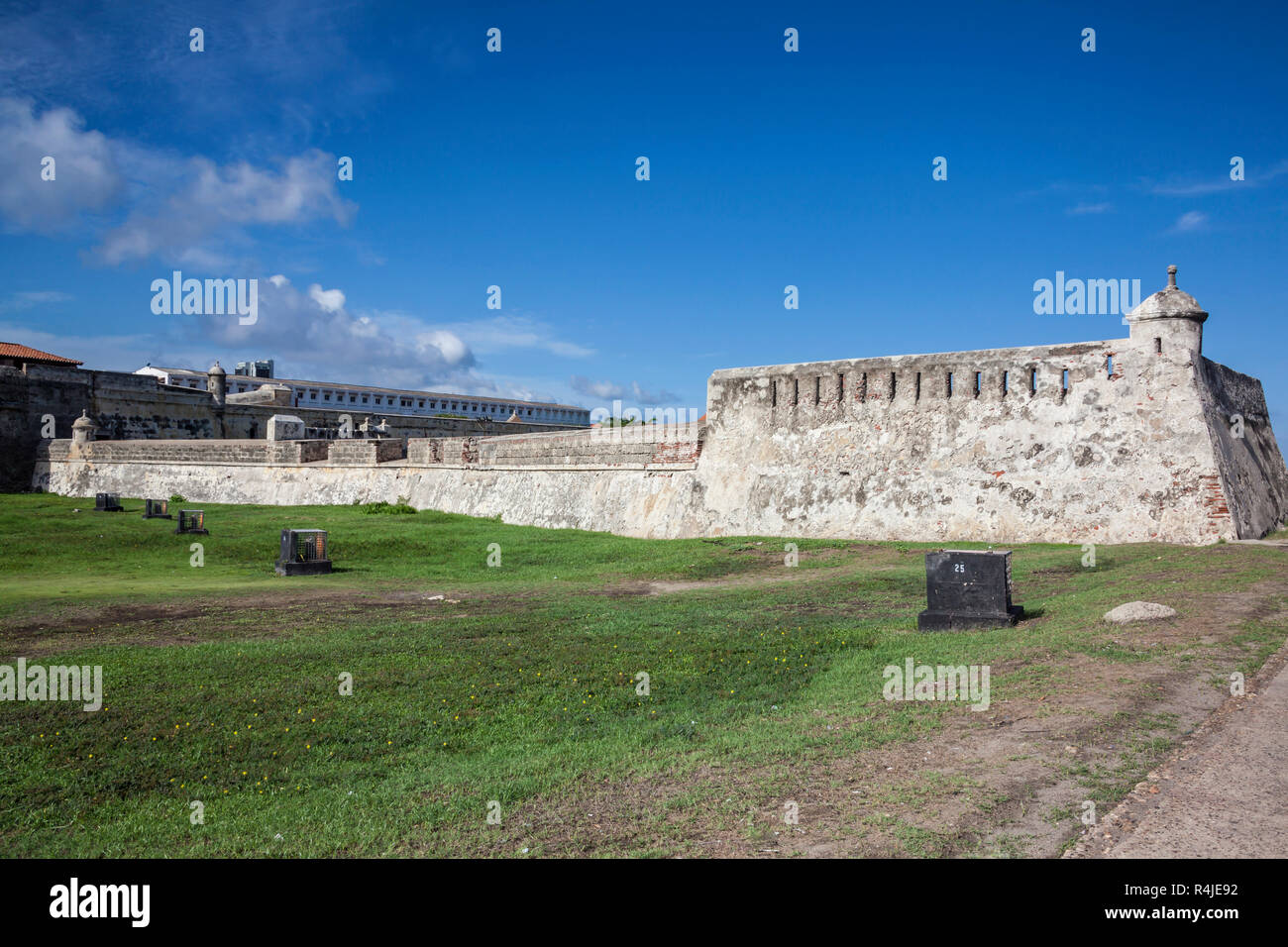 Barrier constructed as part of Cartagena's walls known as El Espigon, El espigon de la Tenaza o Tenaza de Santa Catalina Stock Photo