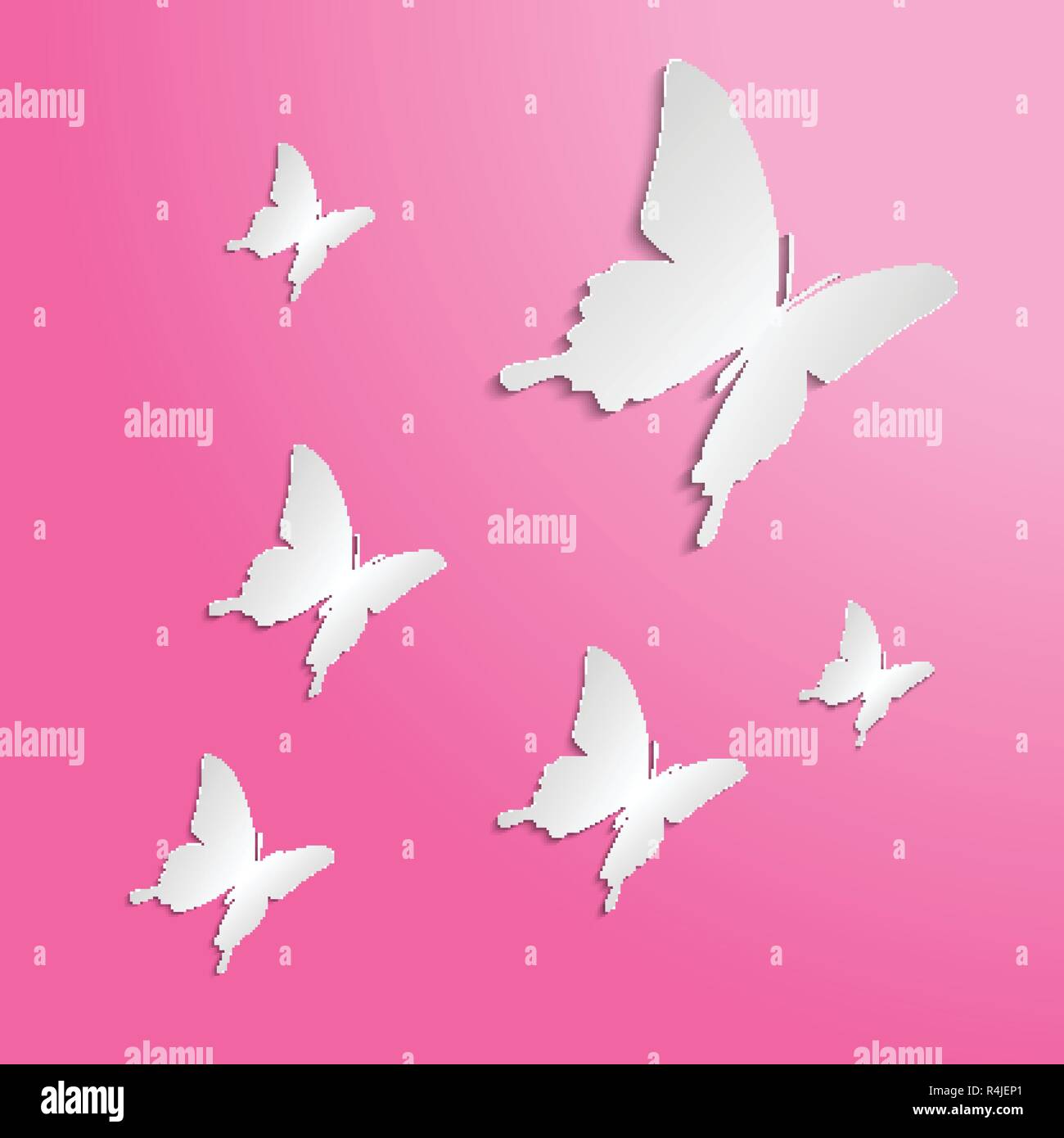 Butterflies Paper cut on the color background Stock Vector Image & Art ...