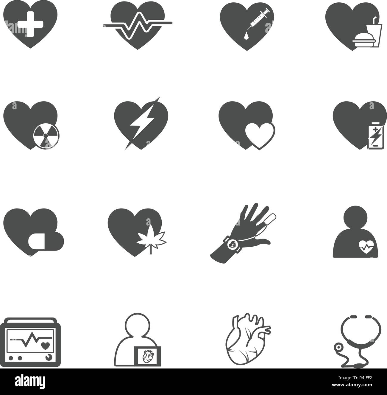 Heart and Health care icon vector set. Medical and Rescue concept Stock ...