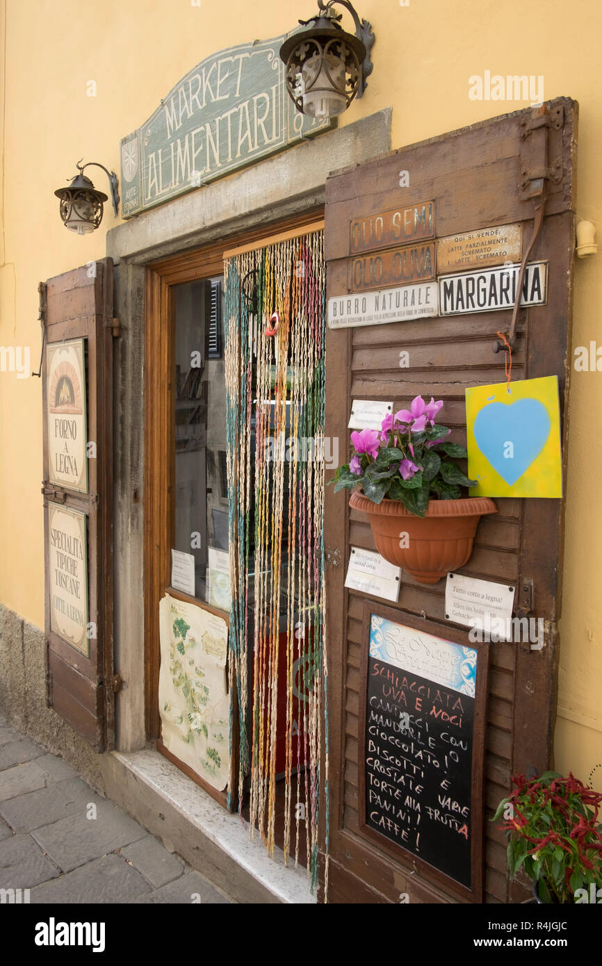 Alimentari or grocery in Panzano in Chianti, Tuscany, Italy Stock Photo