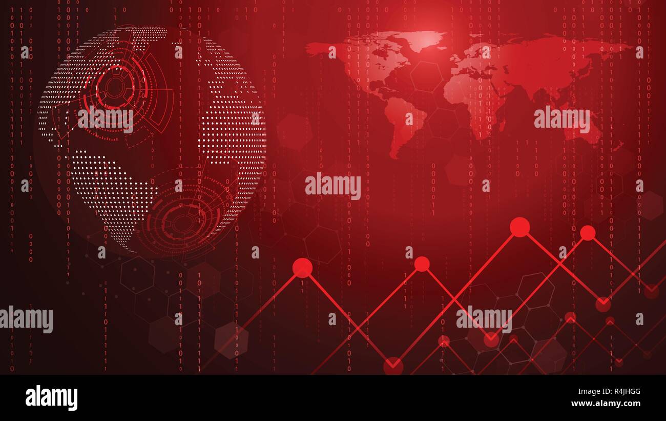 Red Technology Circle And Computer Science Abstract Background