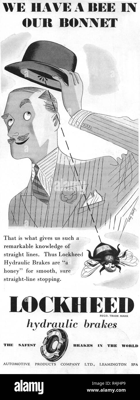 Lockheed hydraulic brakes advert advertising in Country Life magazine ...