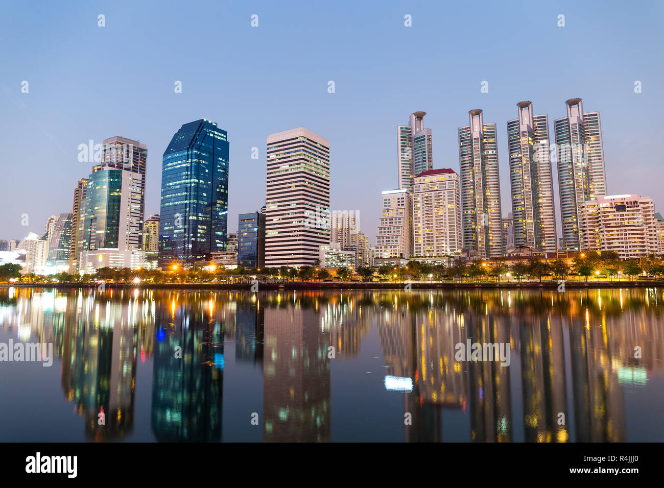 Bangkok city at night Stock Photo - Alamy