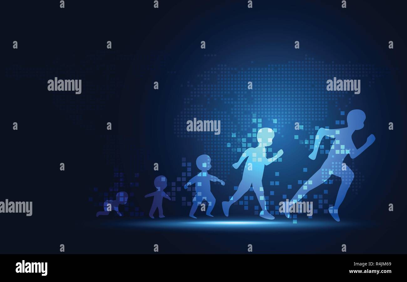 Futuristic evolution of people digital transformation abstract technology background. Artificial intelligence and big data concept. Business growth Stock Vector Image & Art - Alamy Futuristic evolution of people digital transformation abstract technology background. Artificial intelligence and big data concept. Business growth Stock Vector Image & Art - Alamy