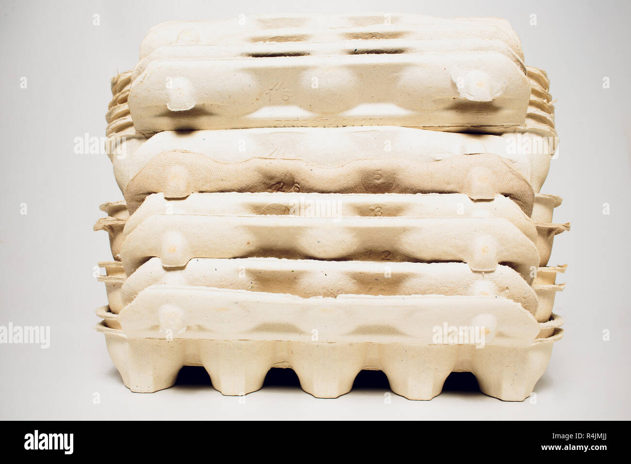 empty egg carton isolated on white rich in detail Stock Photo Alamy