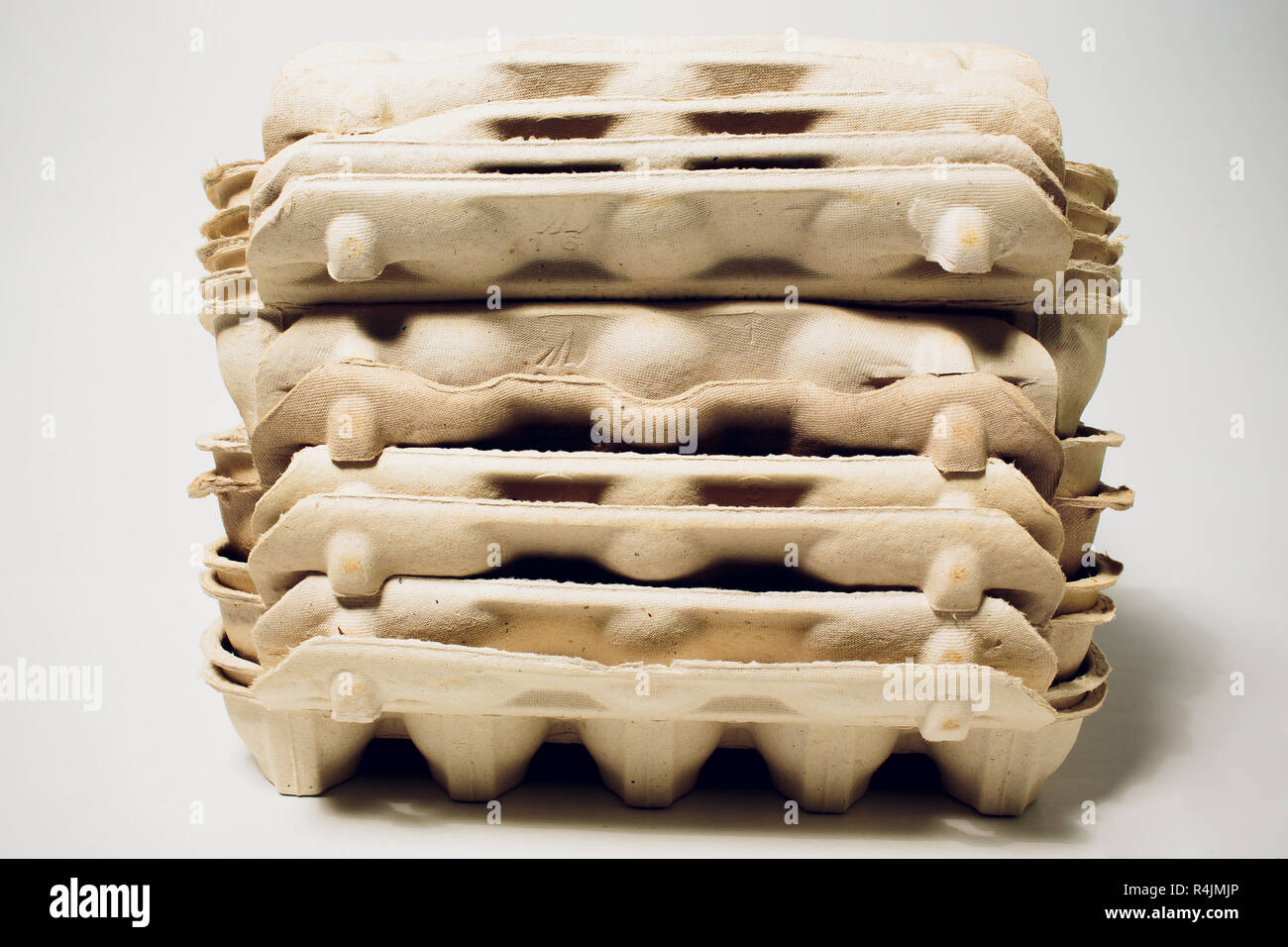 empty egg carton isolated on white rich in detail Stock Photo Alamy