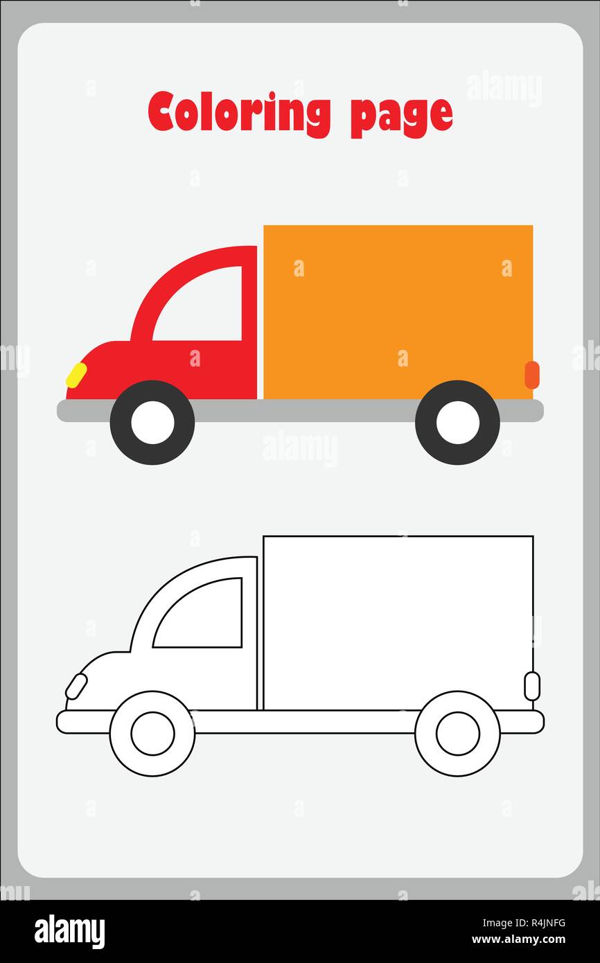 Truck in cartoon style, coloring page, education paper game for the development of children, kids preschool activity, printable worksheet, vector Stock Vector Image & Art - Alamy Truck in cartoon style, coloring page, education paper game for the development of children, kids preschool activity, printable worksheet, vector Stock Vector Image & Art - Alamy