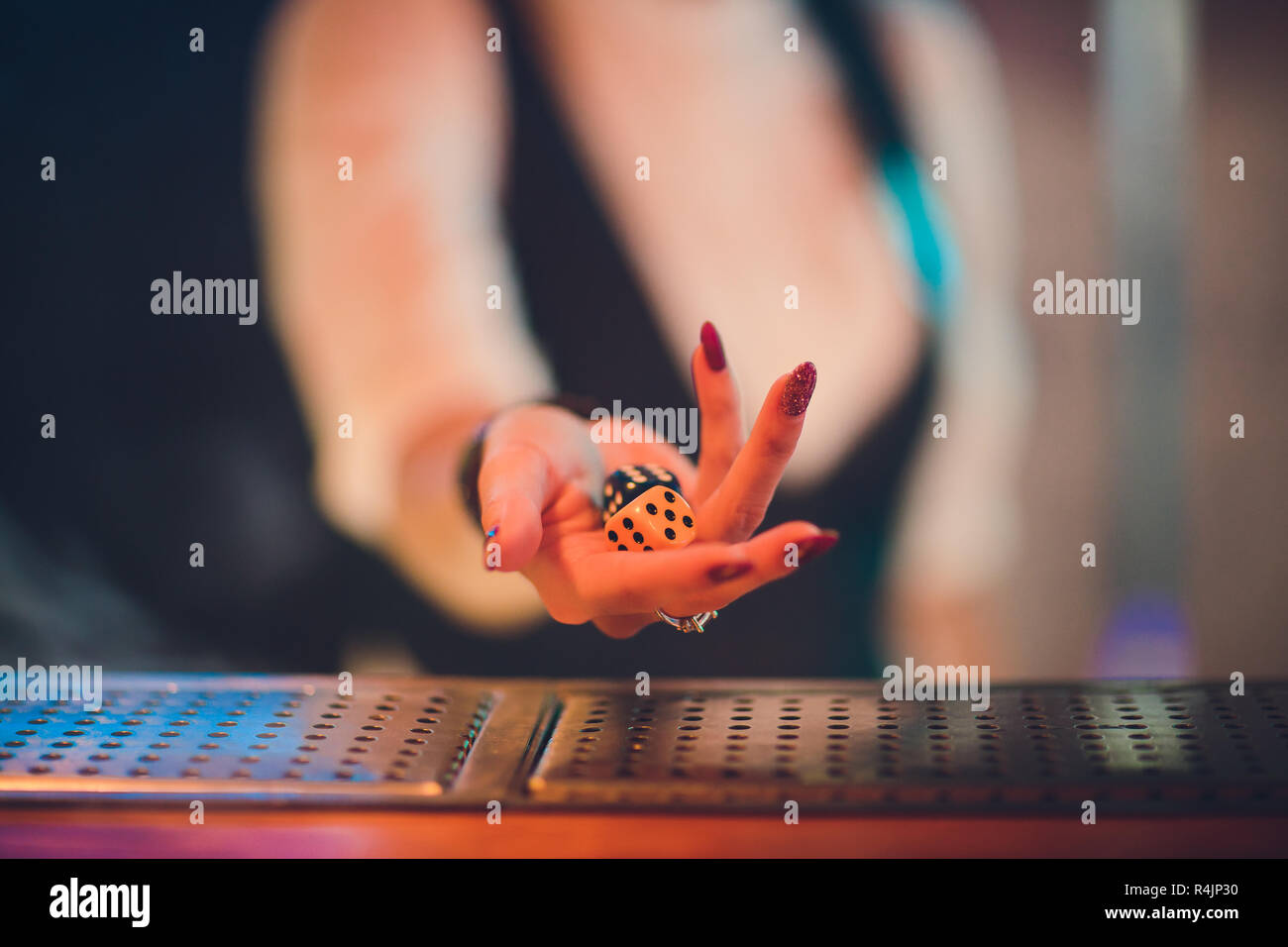 man holds the dice. Hand with dice Stock Photo Alamy