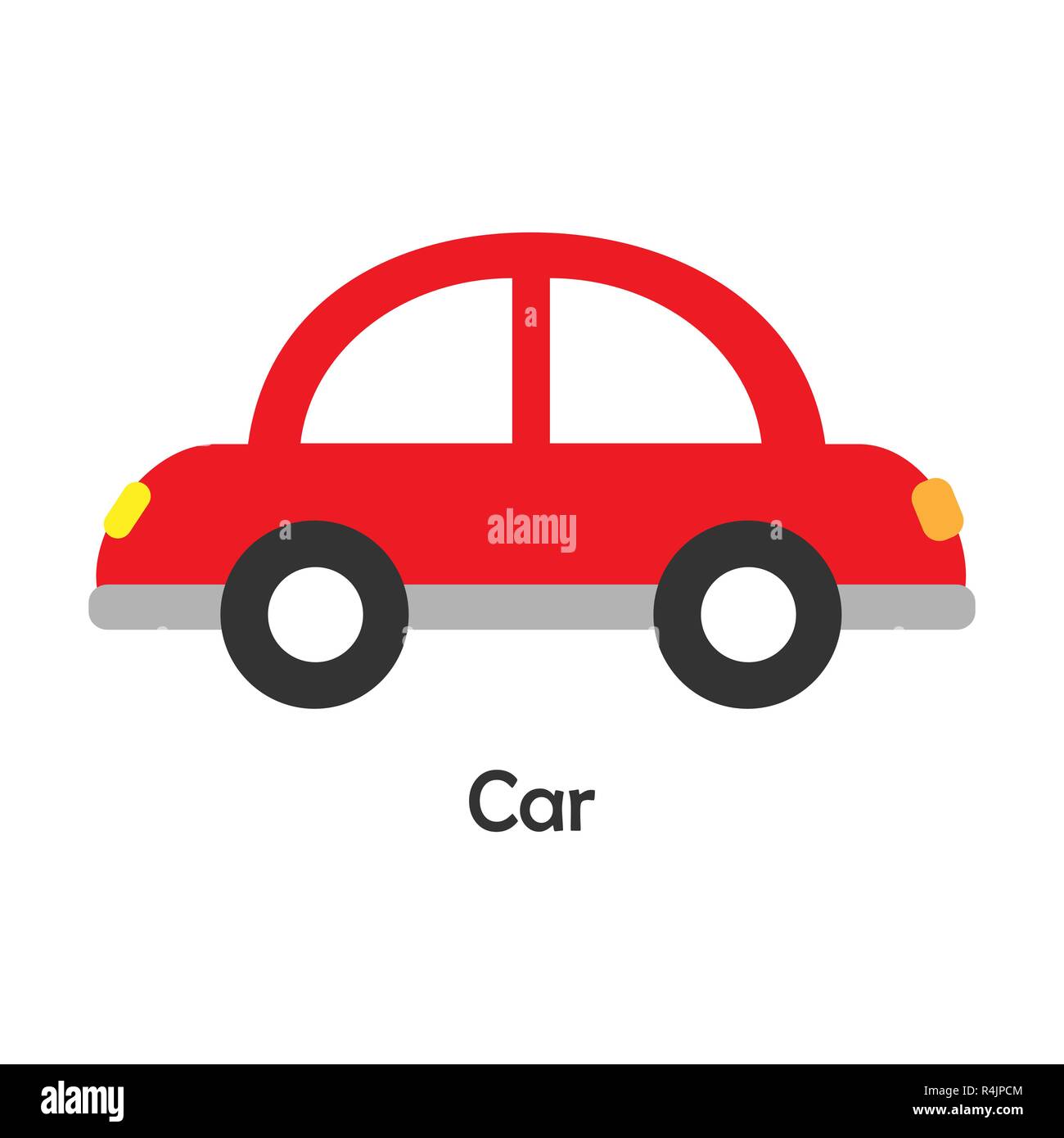 Car in cartoon style, card with transport for kid, preschool activity for  children, vector Stock Vector Image & Art - Alamy