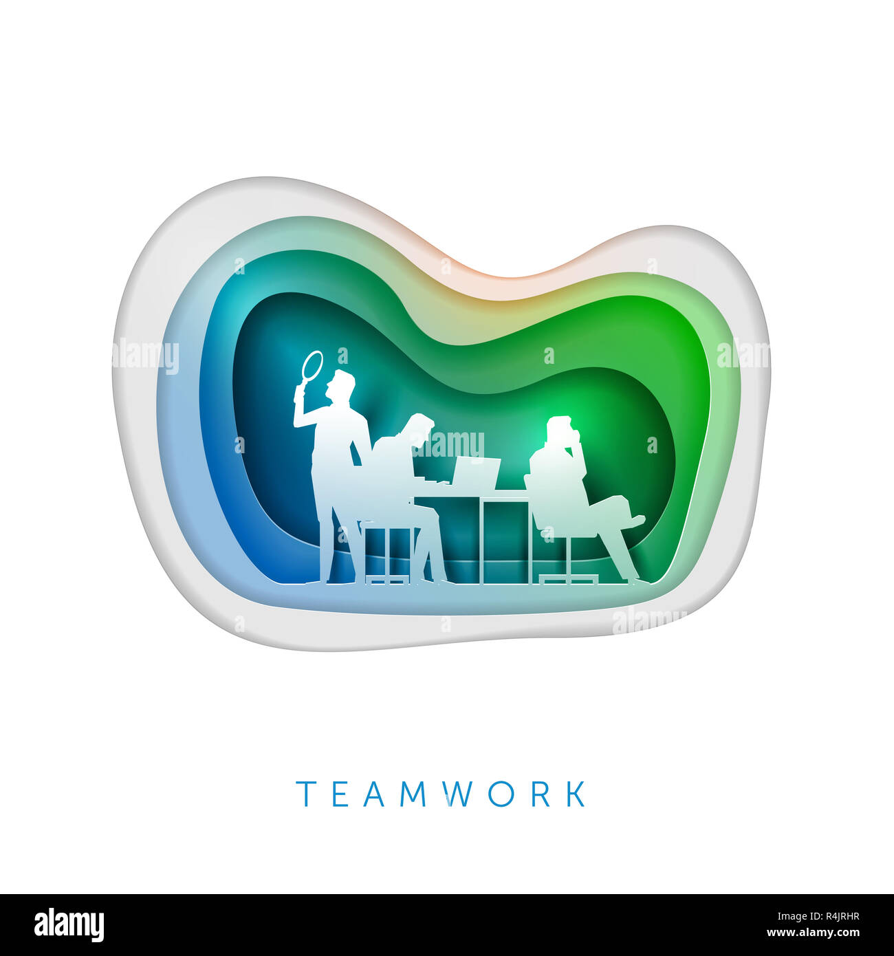 Business concept paper art illustration Stock Photo Alamy