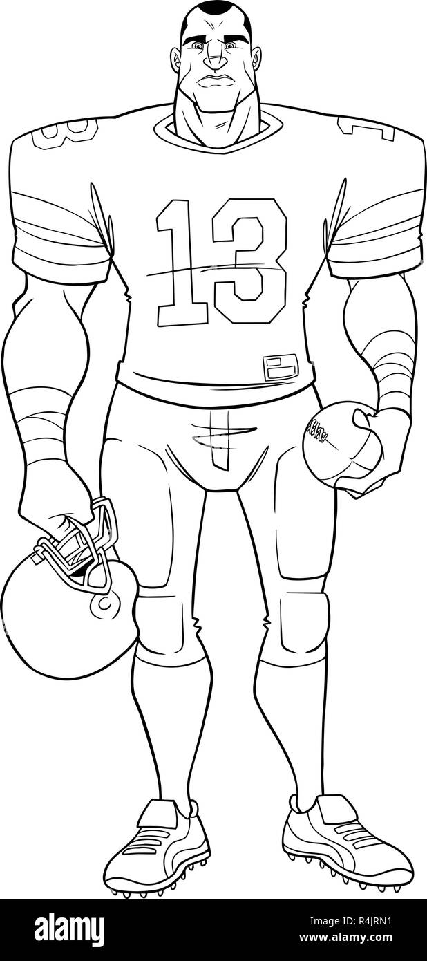 American Football Player Line Art Stock Vector