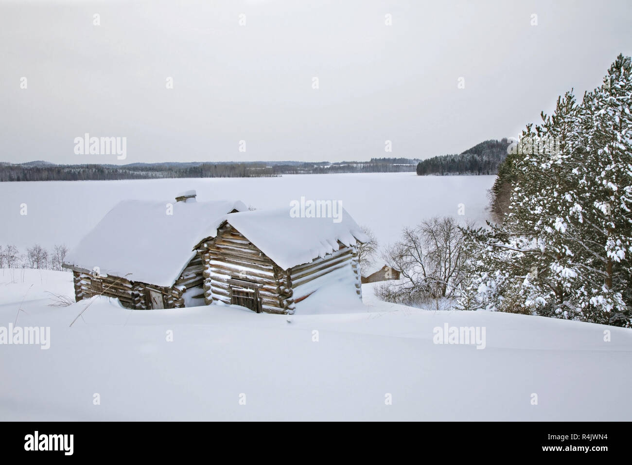 View of Maselga village. Kargopol district. Arkhangelsk Oblast. Russia Stock Photo