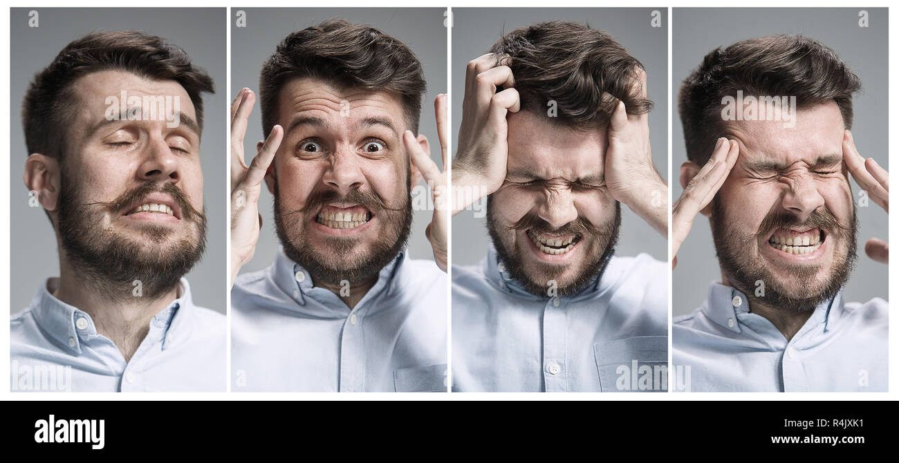Collage of negative emotions Stock Photo