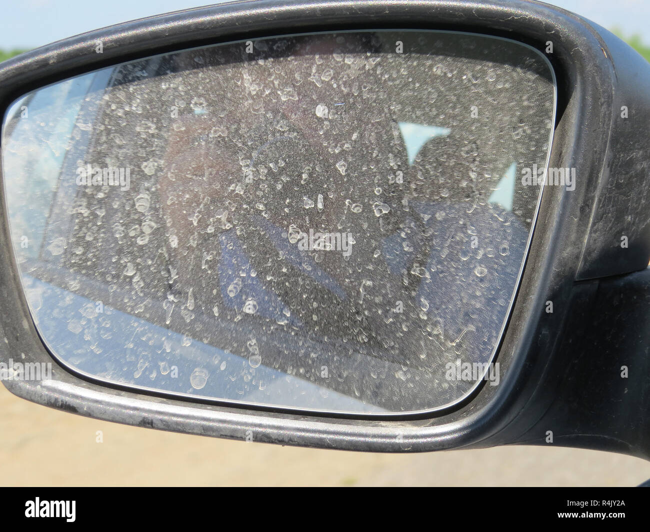 Dirty automobile mirror Stock Photo Alamy