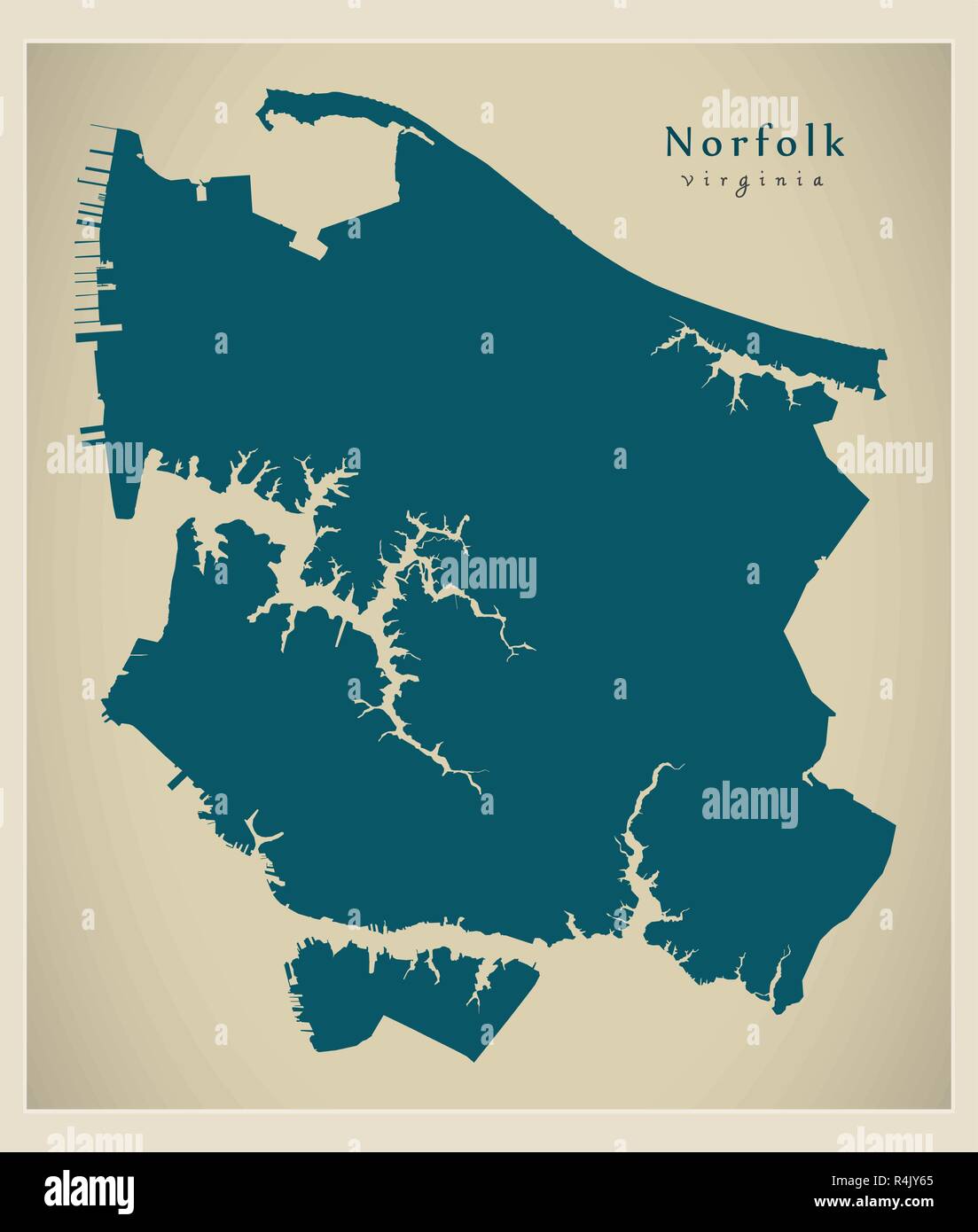 Map of norfolk virginia Stock Vector Images Alamy