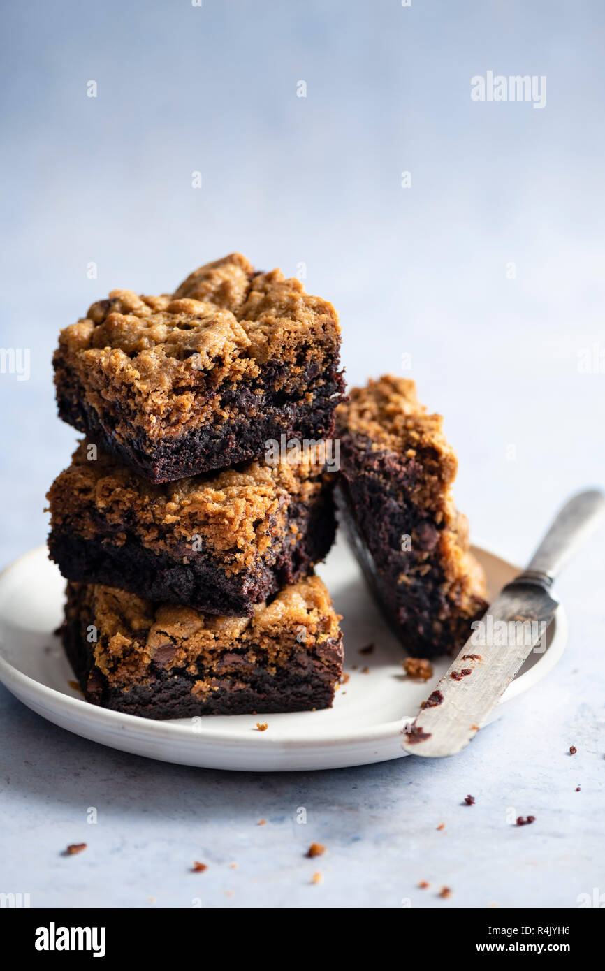 Brownie Cookie Stack Stock Photo Alamy