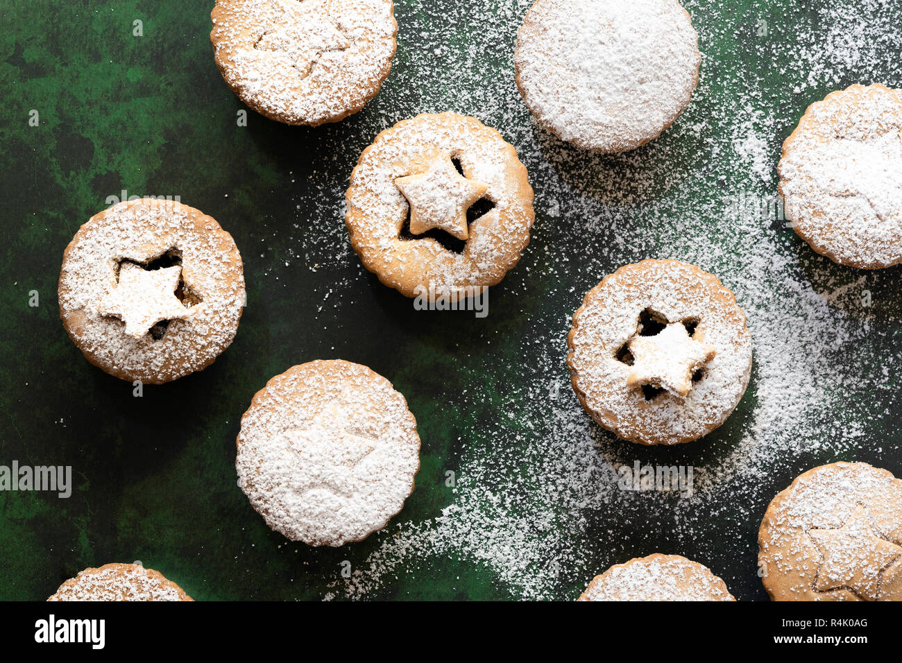 Christmas fruit mince pies with a pastry star on top Stock Photo - Alamy