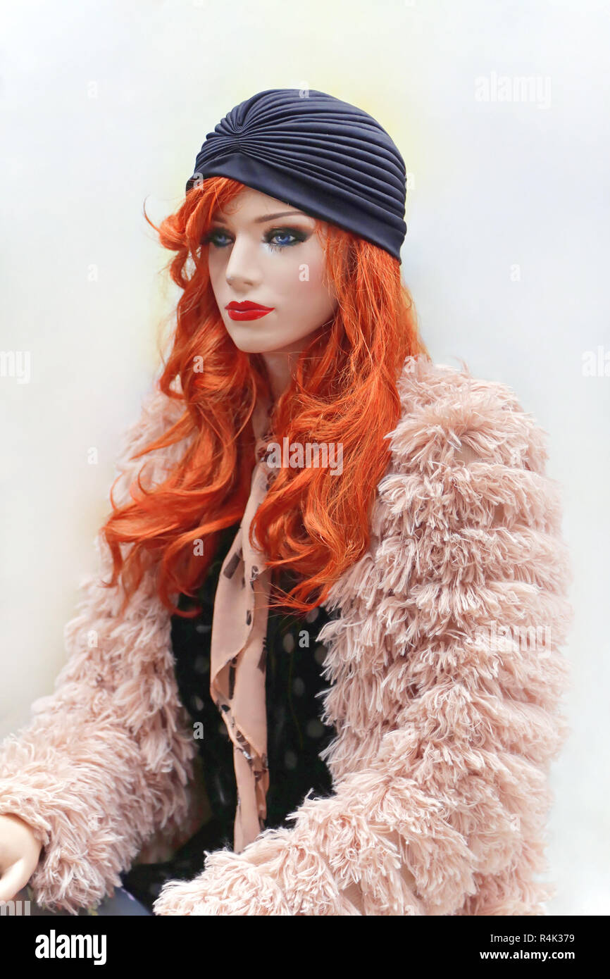 Red Hair Mannequin Stock Photo Alamy