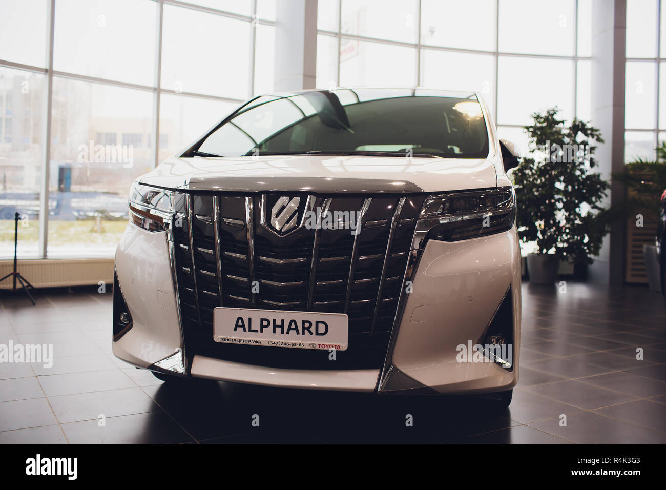 Ufa, Russia, Toyota Shop, 5 November, 2018 Toyota Alphard car is