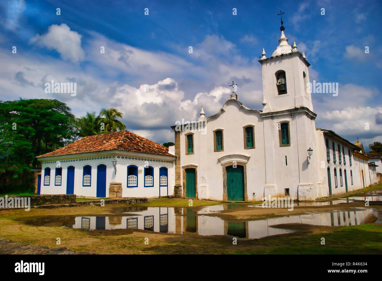 Main Church in Paraty, Rio de Janeiro, Brazil Stock Photo