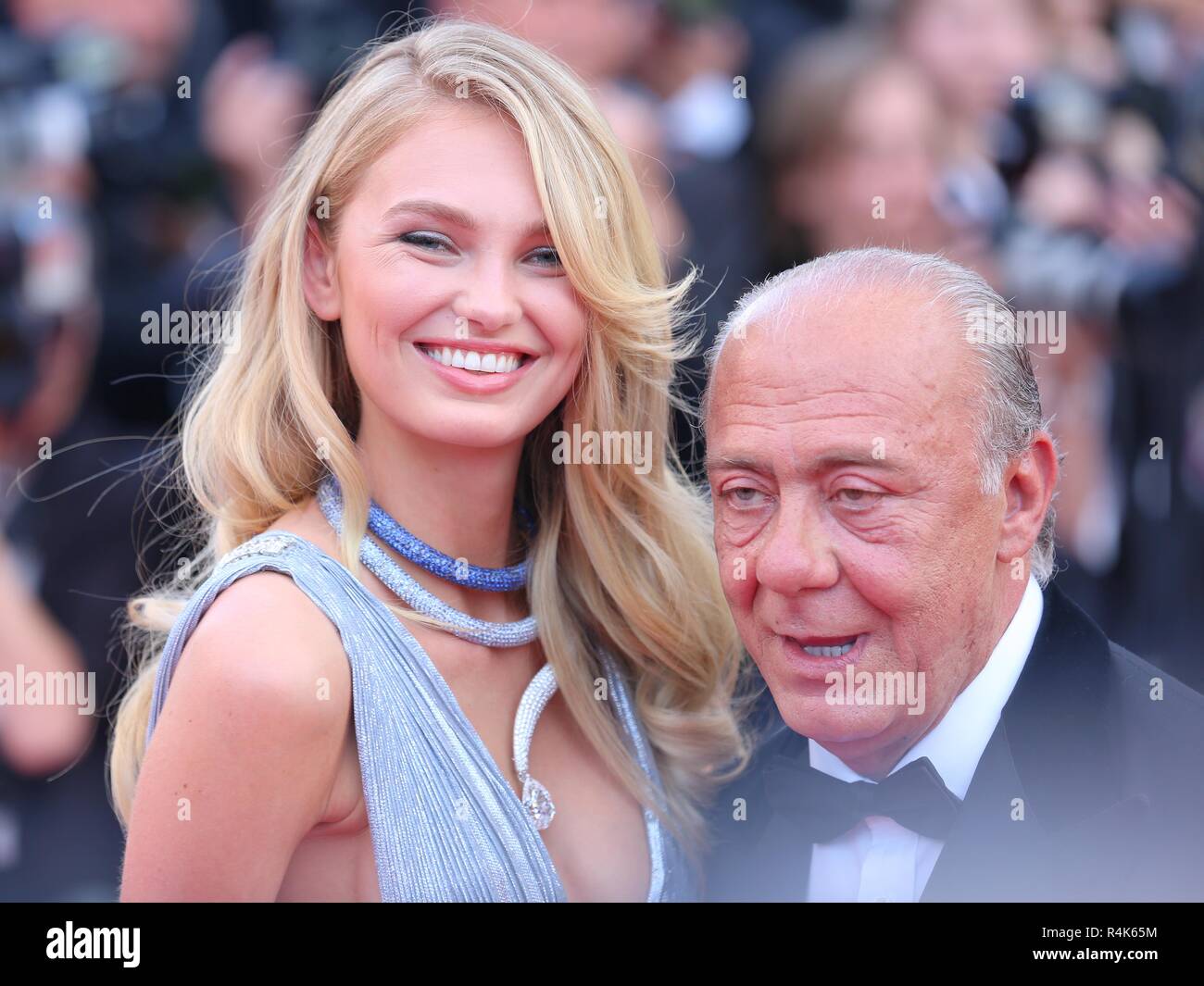 CANNES, FRANCE – MAY 08, 2018: Romee Strijd walks the red carpet ahead