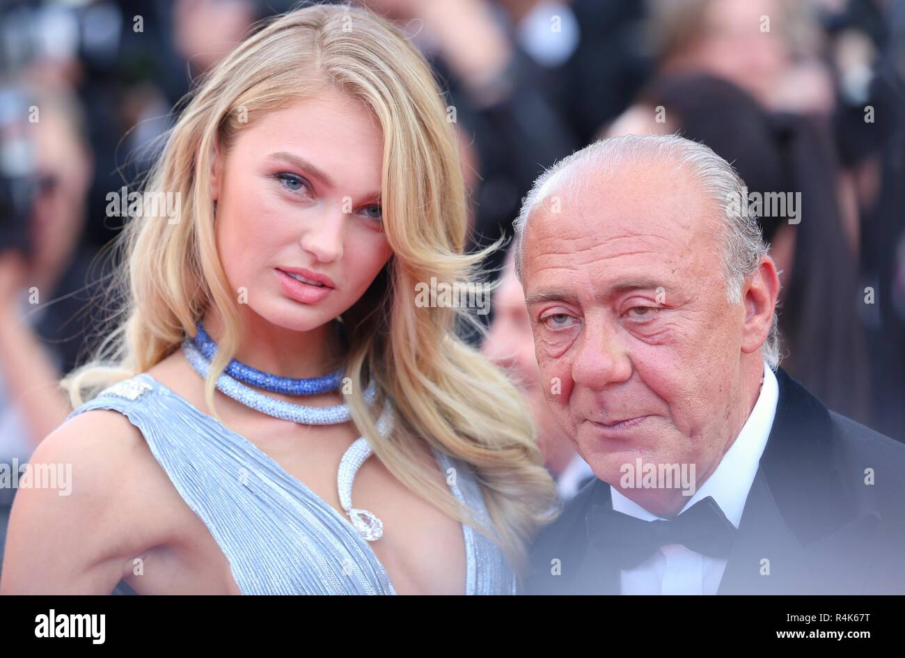 CANNES, FRANCE – MAY 08, 2018: Romee Strijd walks the red carpet ahead