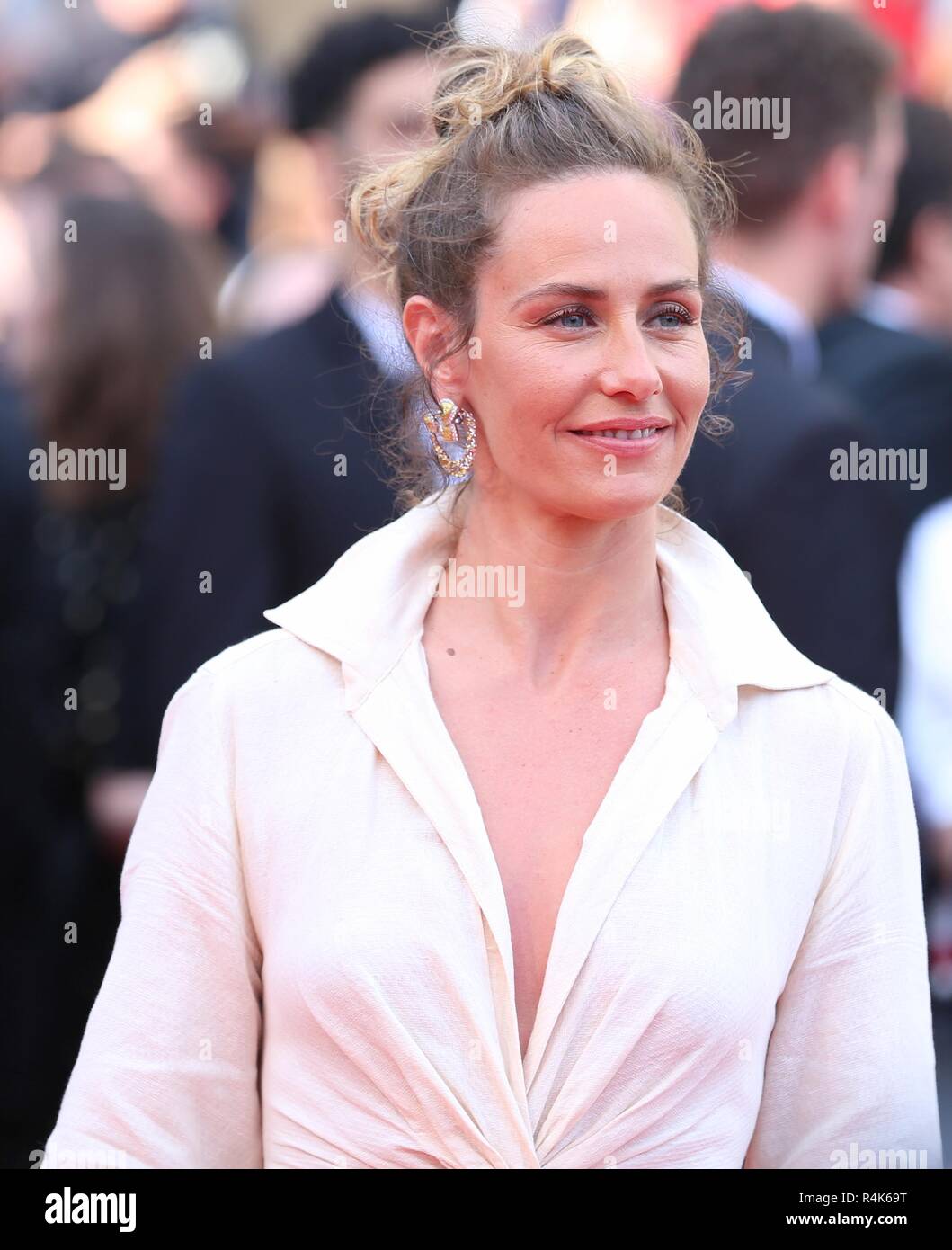 CANNES, FRANCE – MAY 08, 2018: Cecile de France walks the red carpet ahead of the 'Todos lo saben' screening at the 71th Festival de Cannes Stock Photo