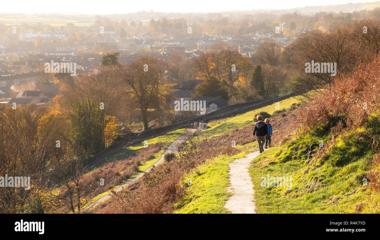 Coming back down Hoad Hill into Ulverston on a sunny late autumn afternoon.  Fujifilm X-T3, Fujinon 18-55mm f2.8-4.0 @ 55mm, f=4.0, 1/480th Seconds. I Stock Photo