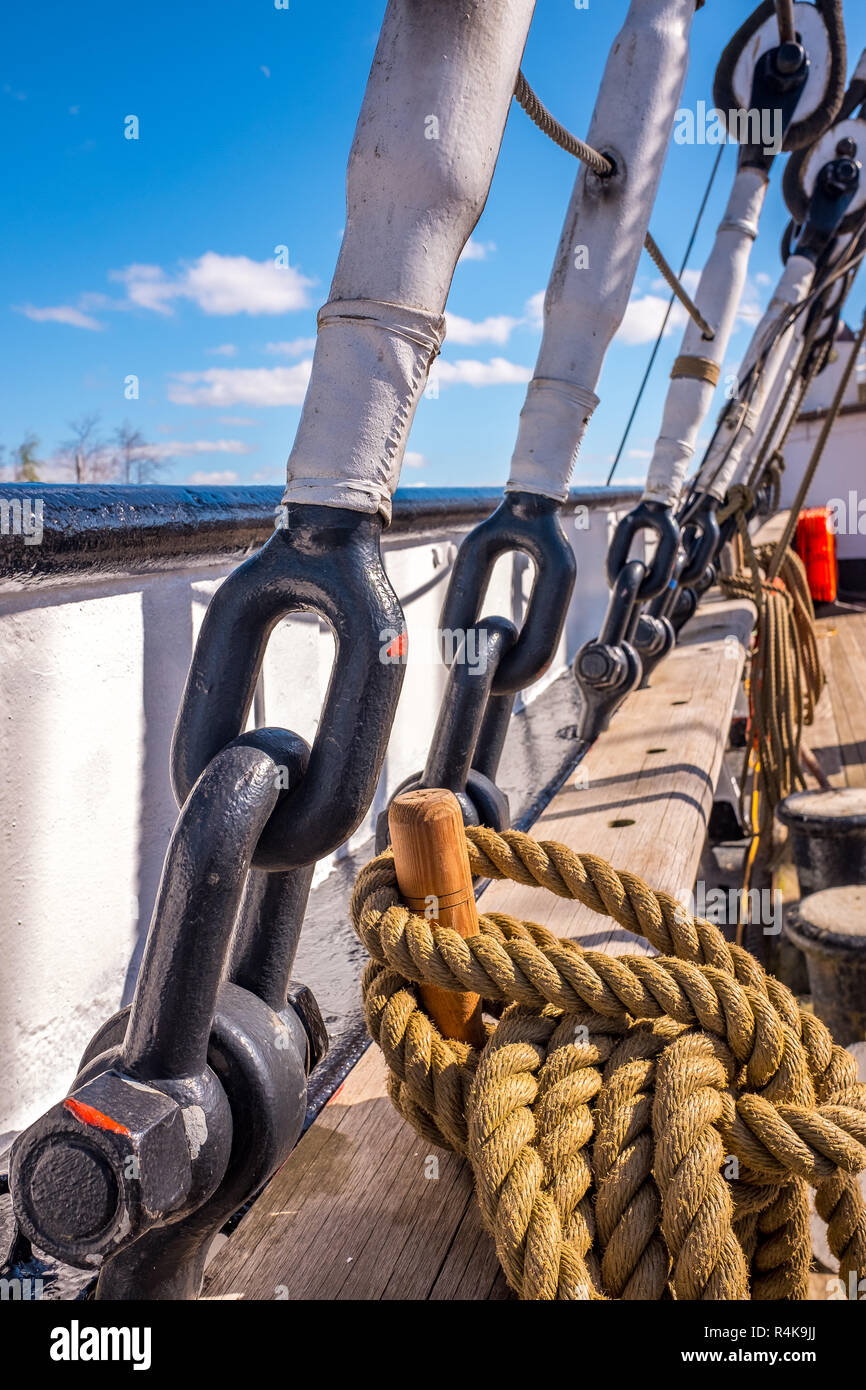 Block Tackle Ropes Sailing Ship High Resolution Stock Photography and