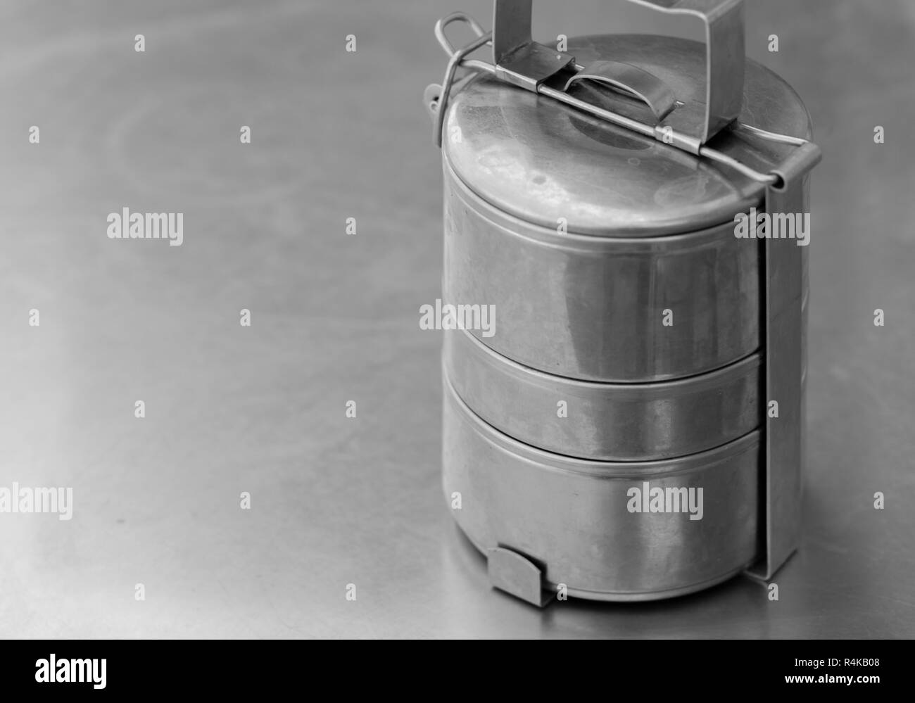 OLD STAINLESS STEEL LUNCH BOX Stock Photo Alamy