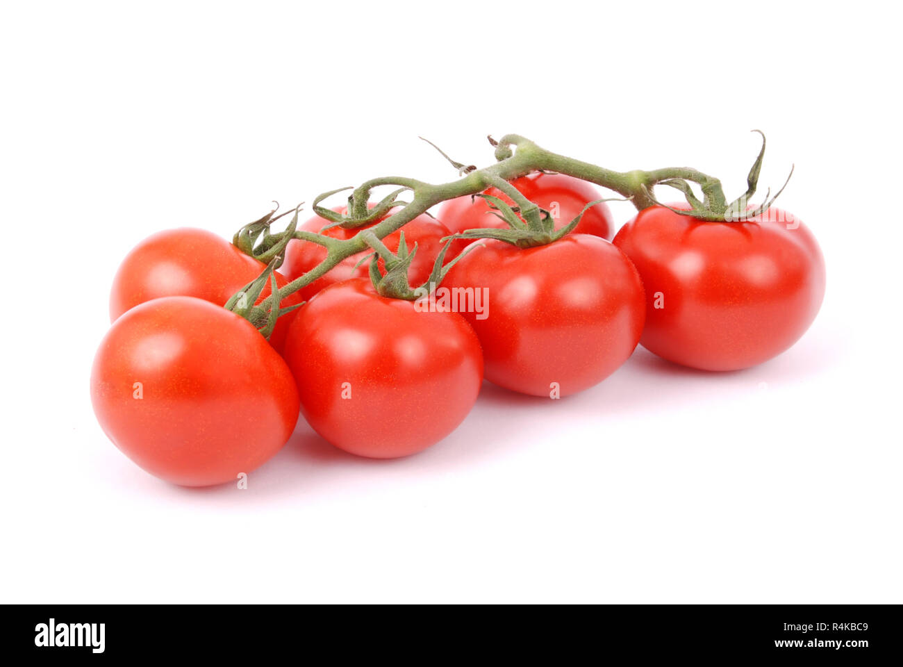 Cherry tomatoes on branch isolated on white background Stock Photo - Alamy