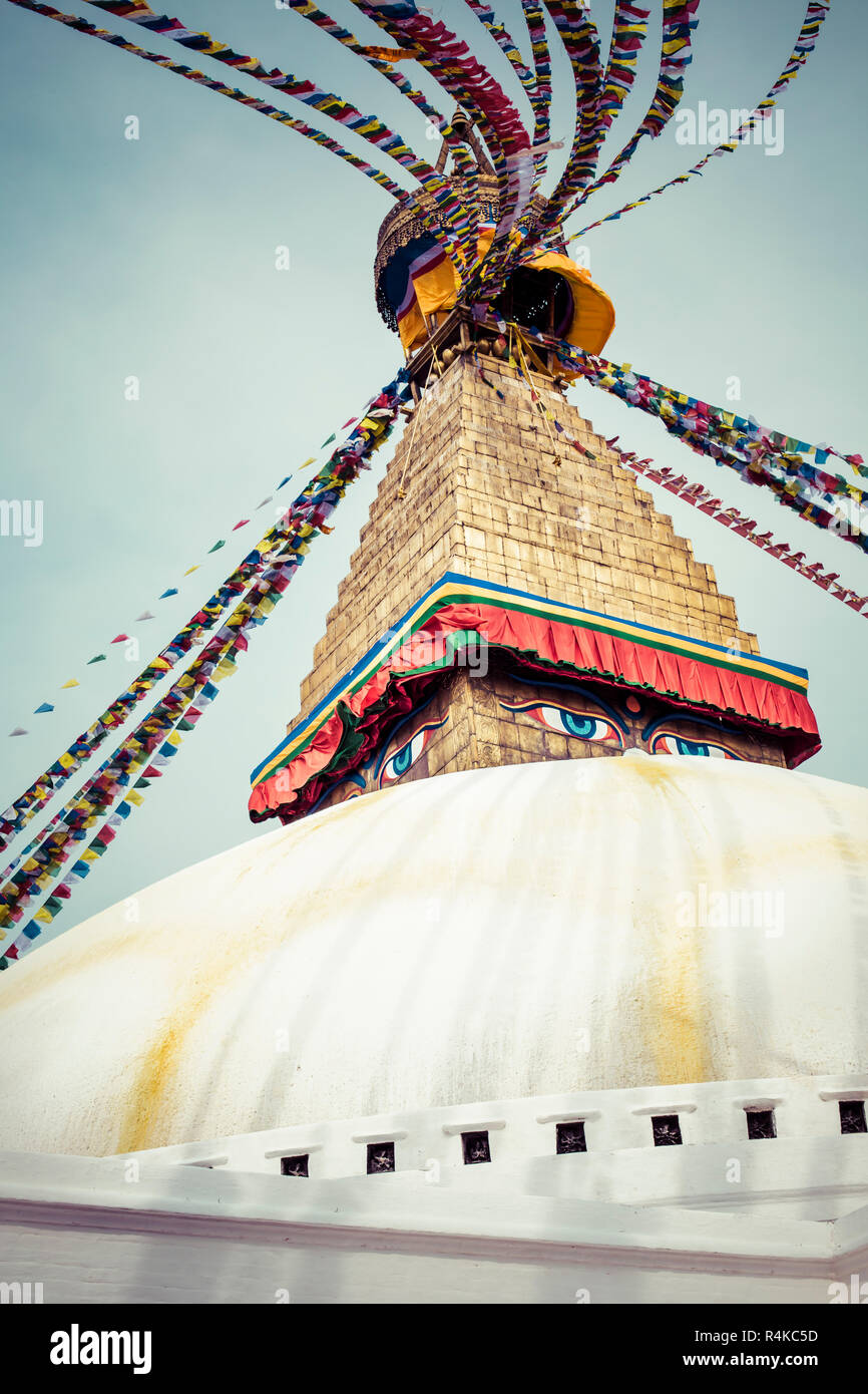 Boudhanath Stupa in the Kathmandu valley, Nepal Stock Photo