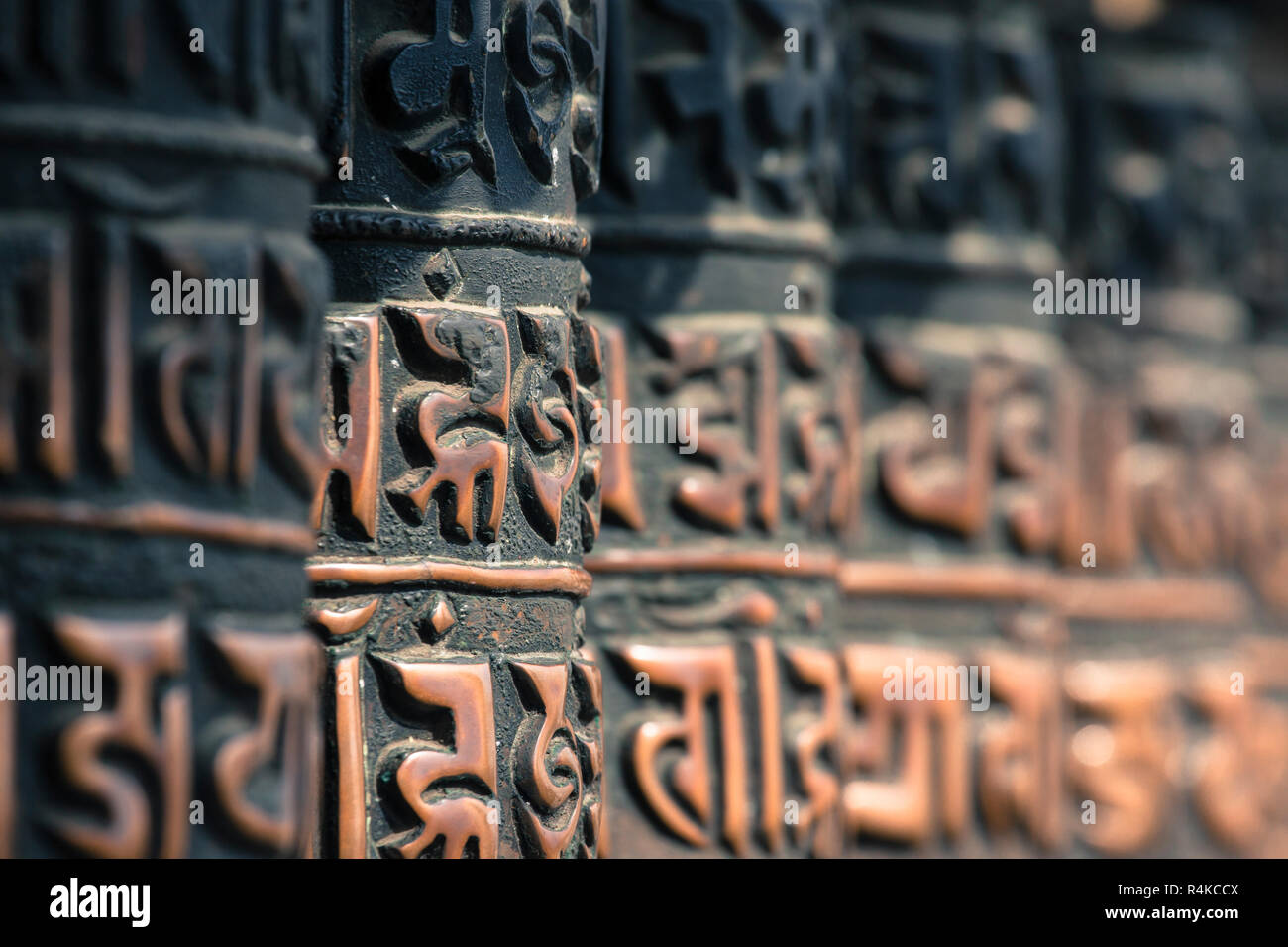 Buddhist prayer wheels, Kathmandu, Nepal Stock Photo Alamy