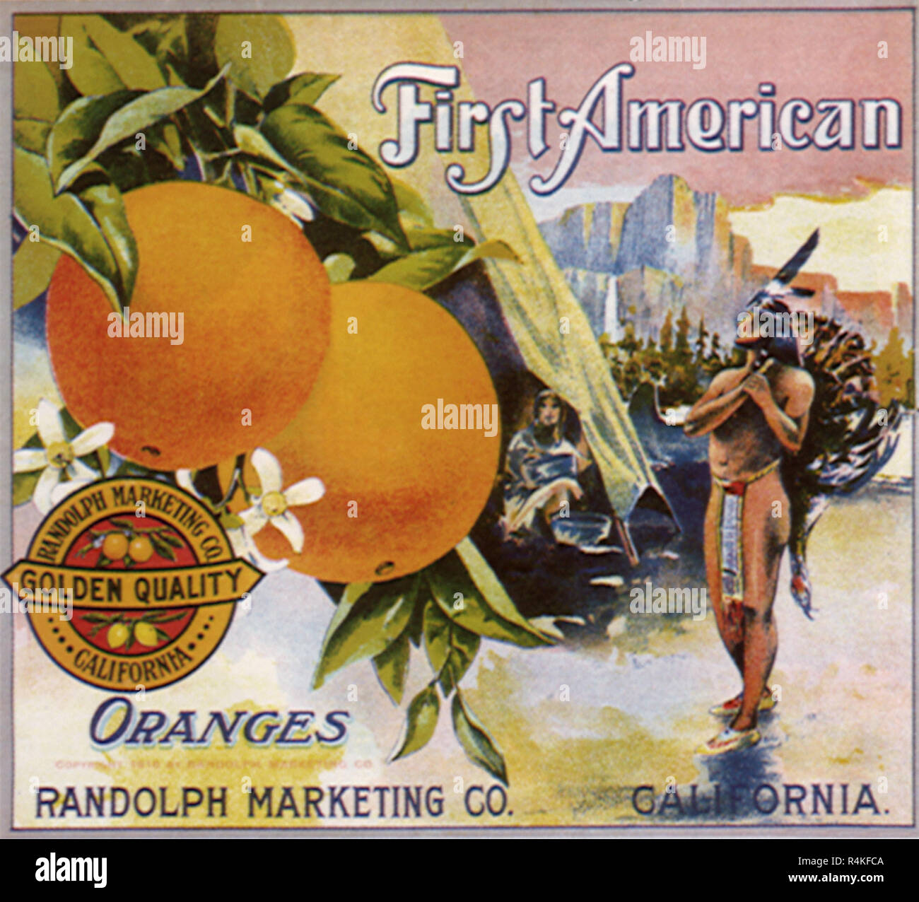 Orange ad with Indian Man. Stock Photo