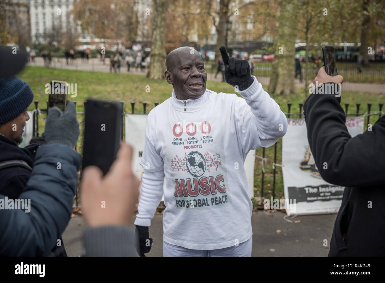 Speakers’ Corner, the public speaking north-east corner of Hyde Park. Stock Photo
