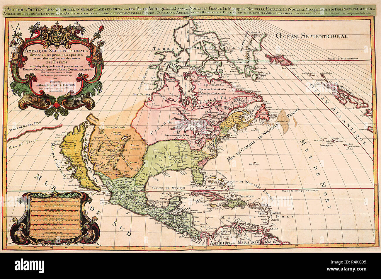 North and Central America 1692, Sanson, N. Stock Photo
