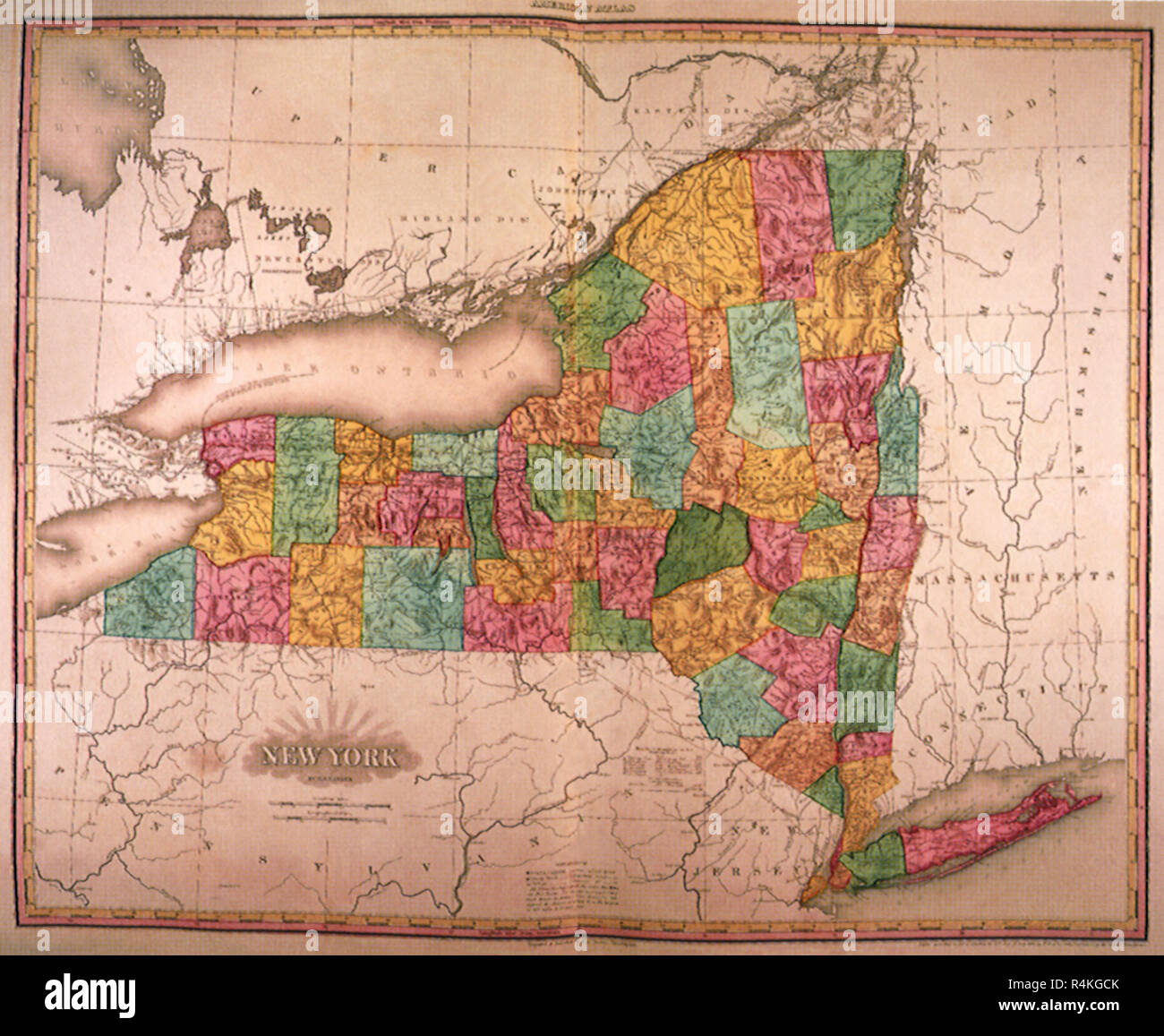 New York Counties 1823, Tanner, Henry S. Stock Photo