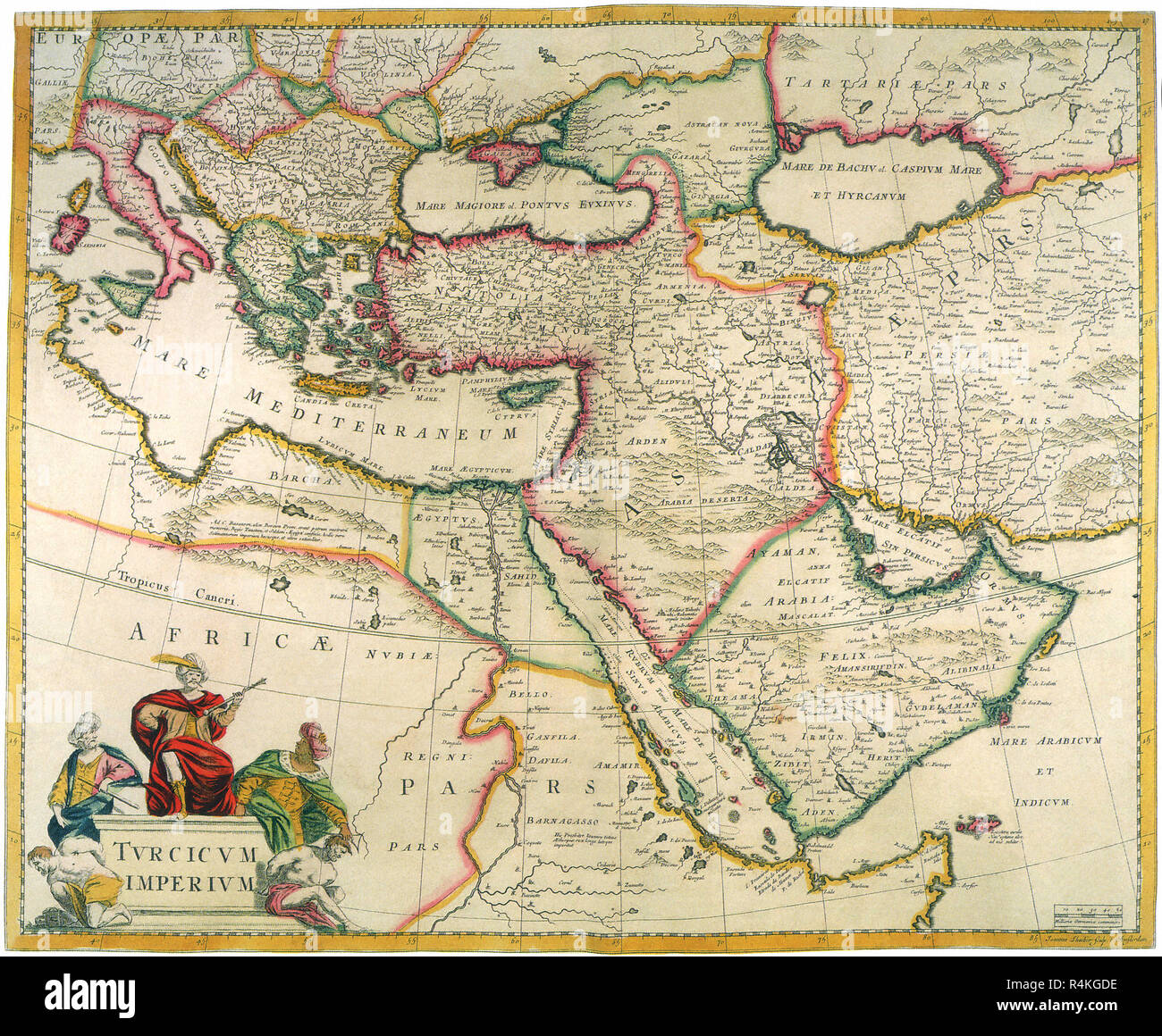 Turkish Empire 1671, de Wit, Frederick. Stock Photo