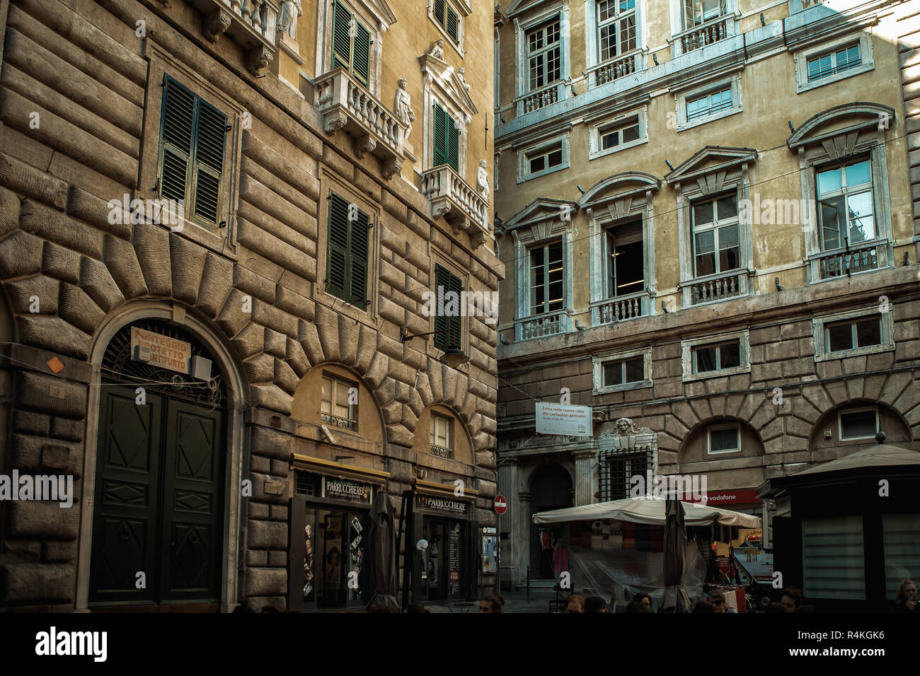 GENOVA,ITALY-12 OCTOBER,2018:Old Italian architecture in Renaissance  style.Popular travel destination for cultural tourism.Instagram vintage  film filt Stock Photo - Alamy