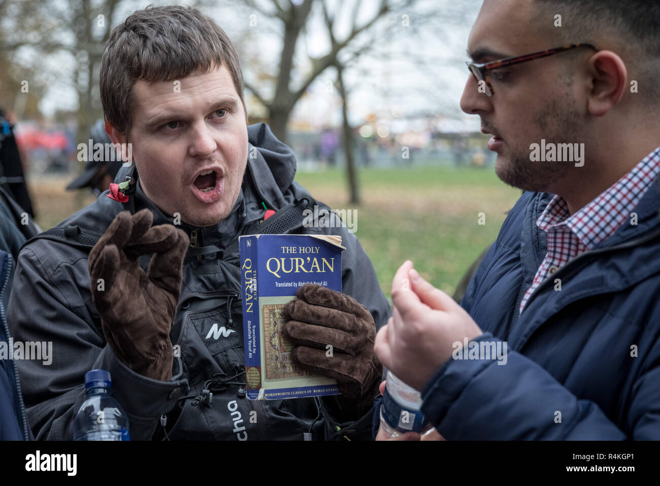 Speakers’ Corner, the public speaking north-east corner of Hyde Park. Stock Photo