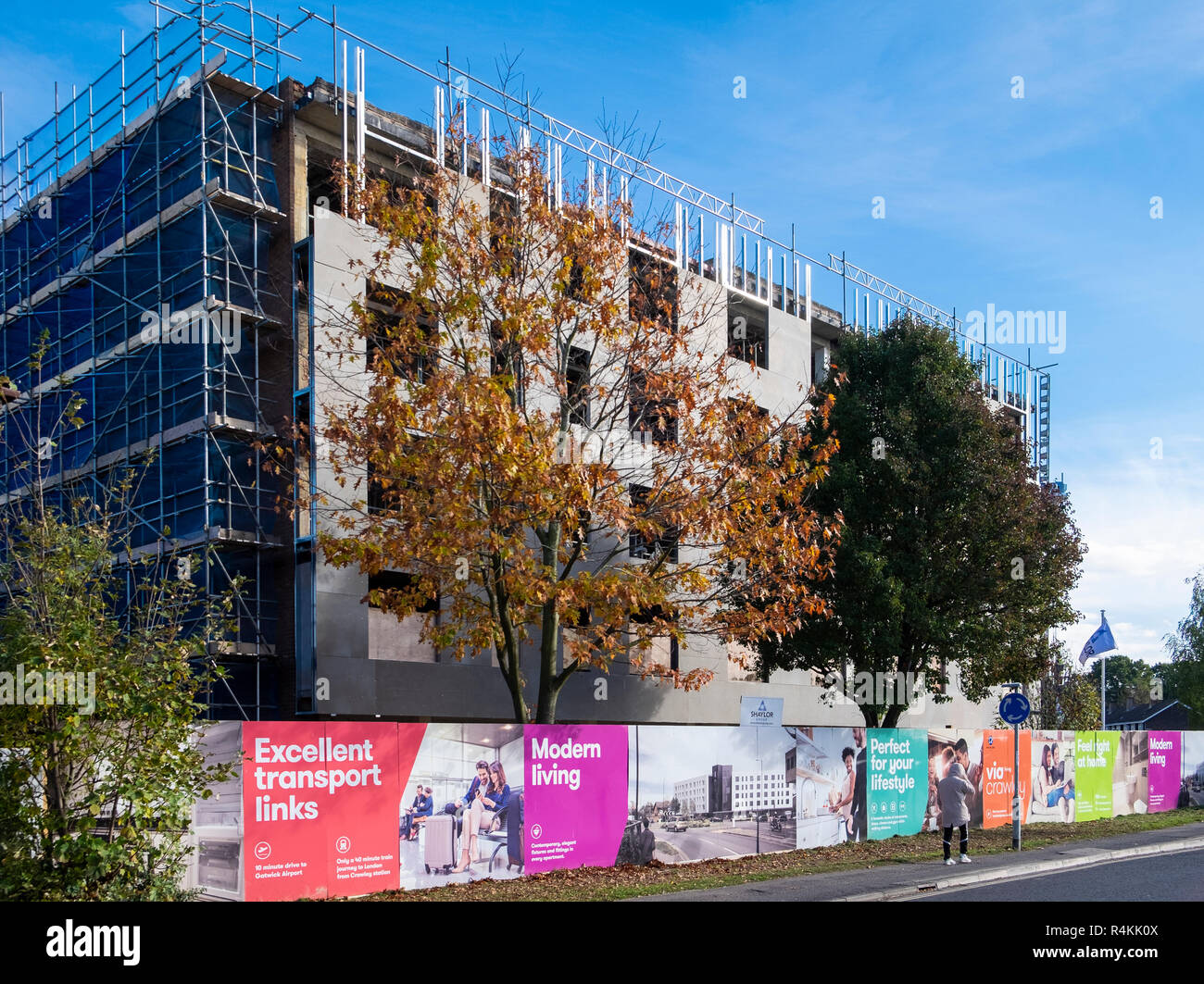 New apartments being built in Crawley, Sussex Stock Photo Alamy