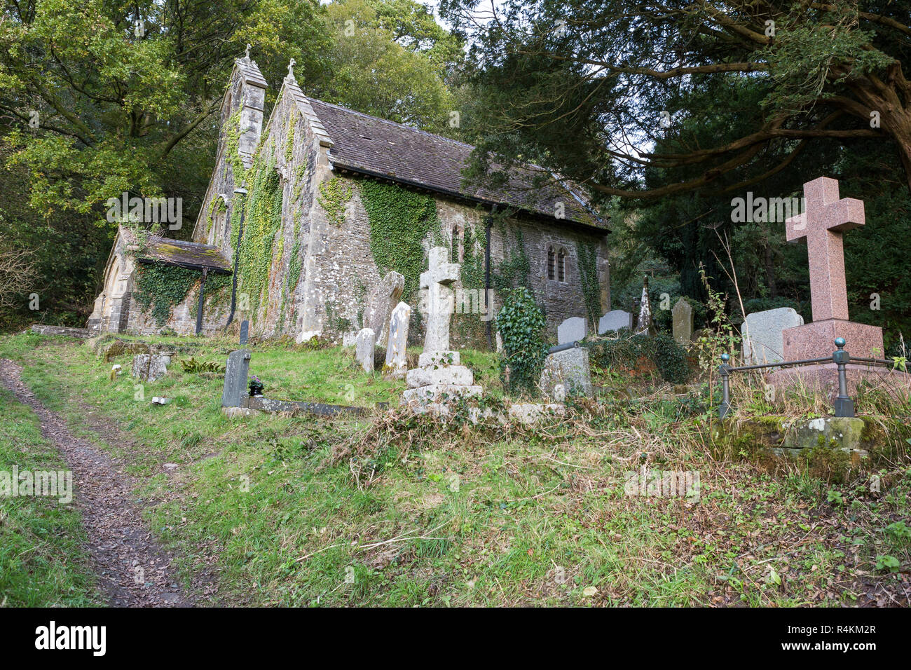 The abandoned church of Llandyfeisant Church on the edge of the Dinefwr estate, Llandeilo