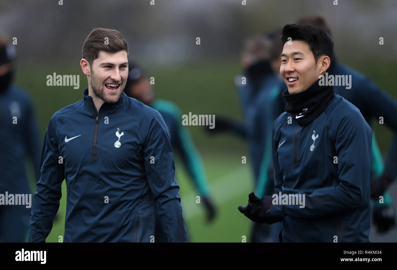 Tottenham Hotspur's Ben Davies (left) and Tottenham Hotspur's Son