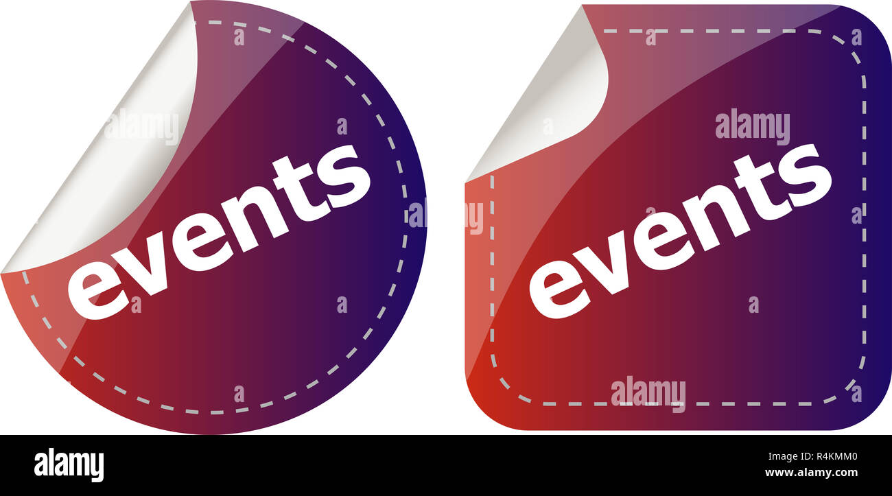 events stickers set, icon button set isolated on white Stock Photo - Alamy