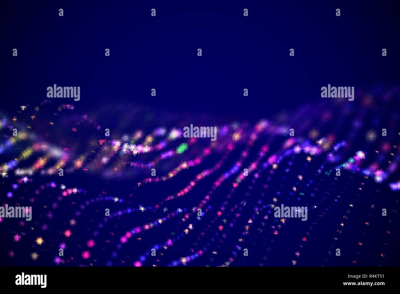 Abstract digital landscape or soundwaves with flowing particles Stock ...