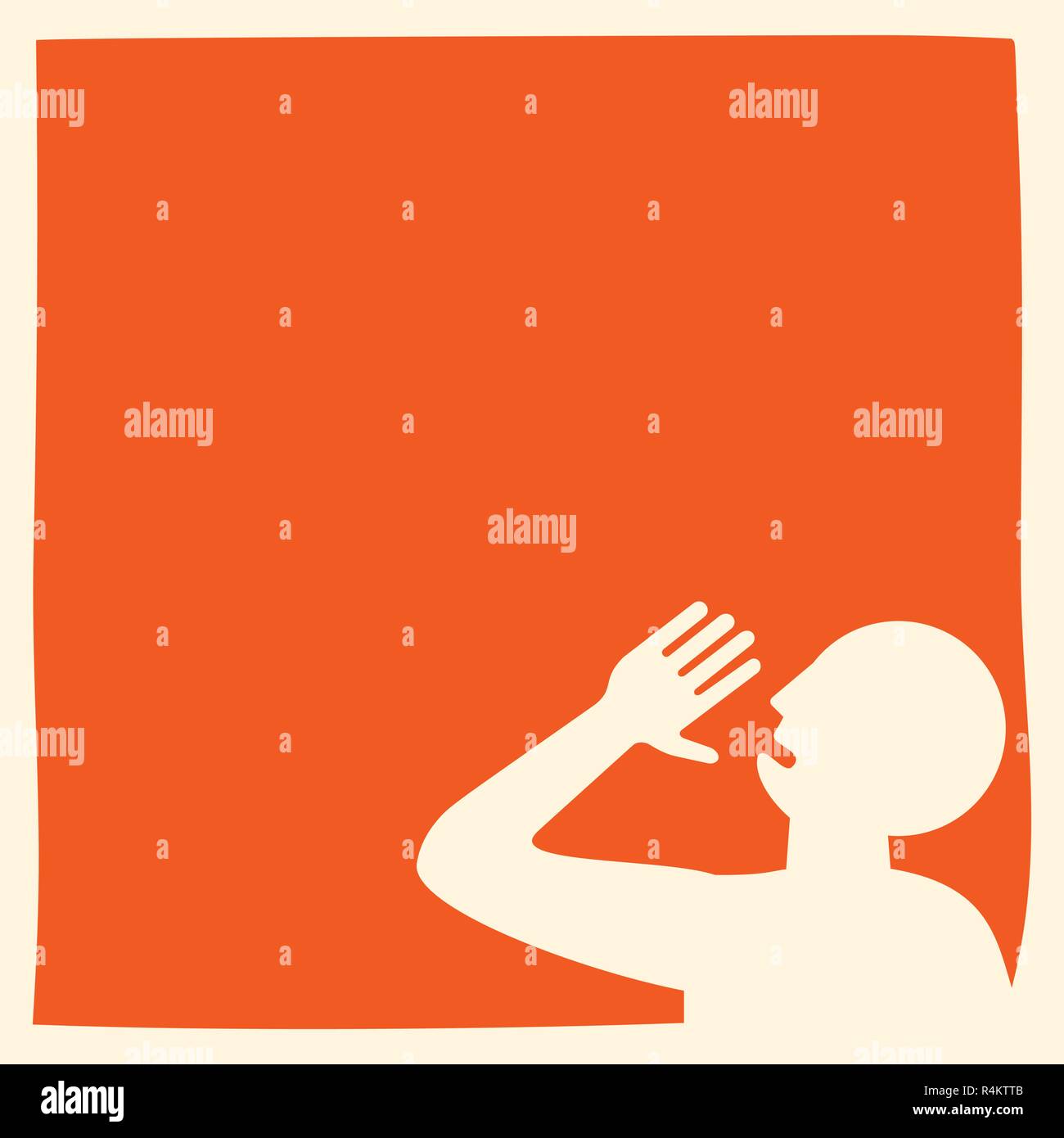 shouting men: message communication template Stock Vector