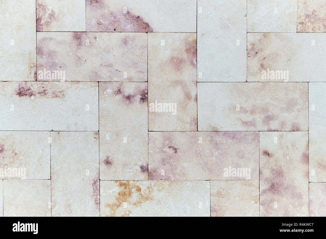 pink marble brick decorative wall outside texture Stock Photo